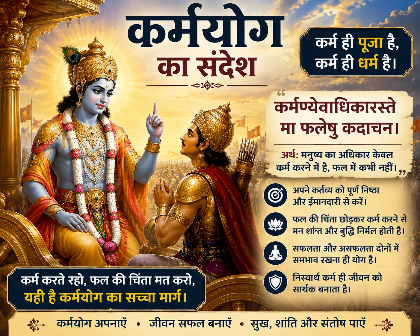 कर्म करते रहो, फल की चिंता मत करो